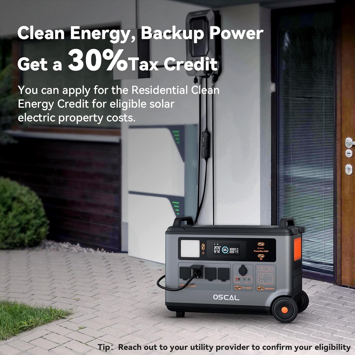 Blackview OSCAL PowerMax 3600 3000W Power Station 3600Wh + 3x 200W Solar Panel