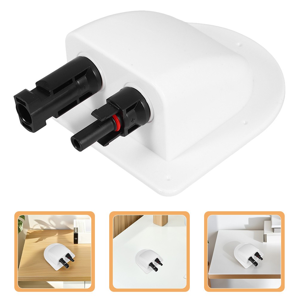 2Pcs Dual Wire Entry Gland ABS Solar Cable Connector Box Durable Outdoor Use