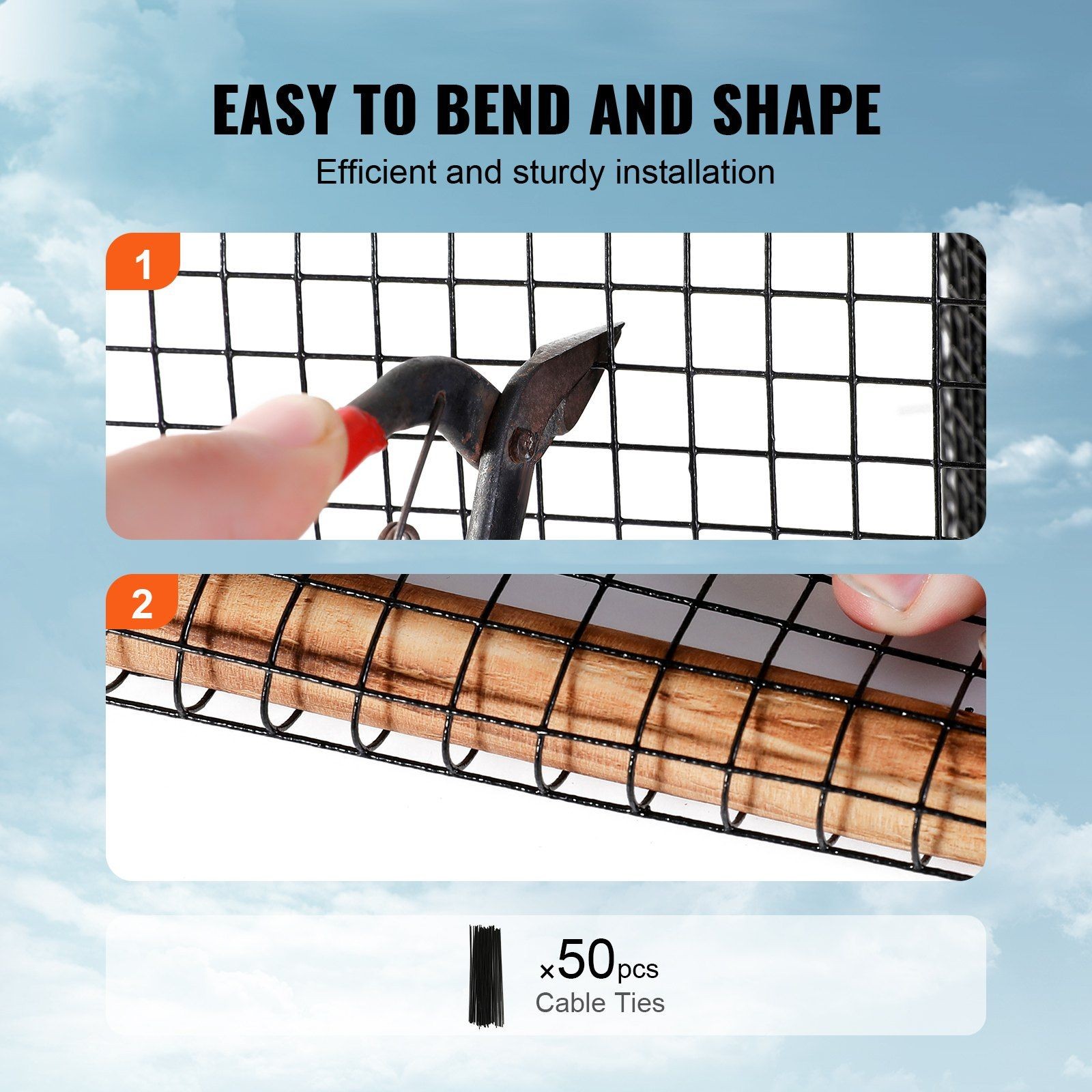 8in×100ft Solar Critter Guard, 0.7mm Thick PVC-Coated Galvanized Mesh