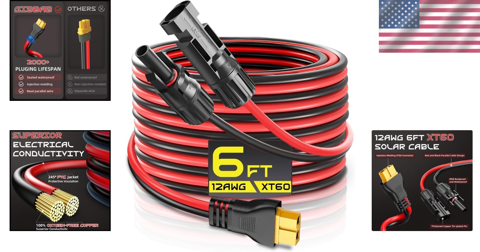 Versatile 6FT XT60 Solar Charging Cable – Easy Installation & High Performance