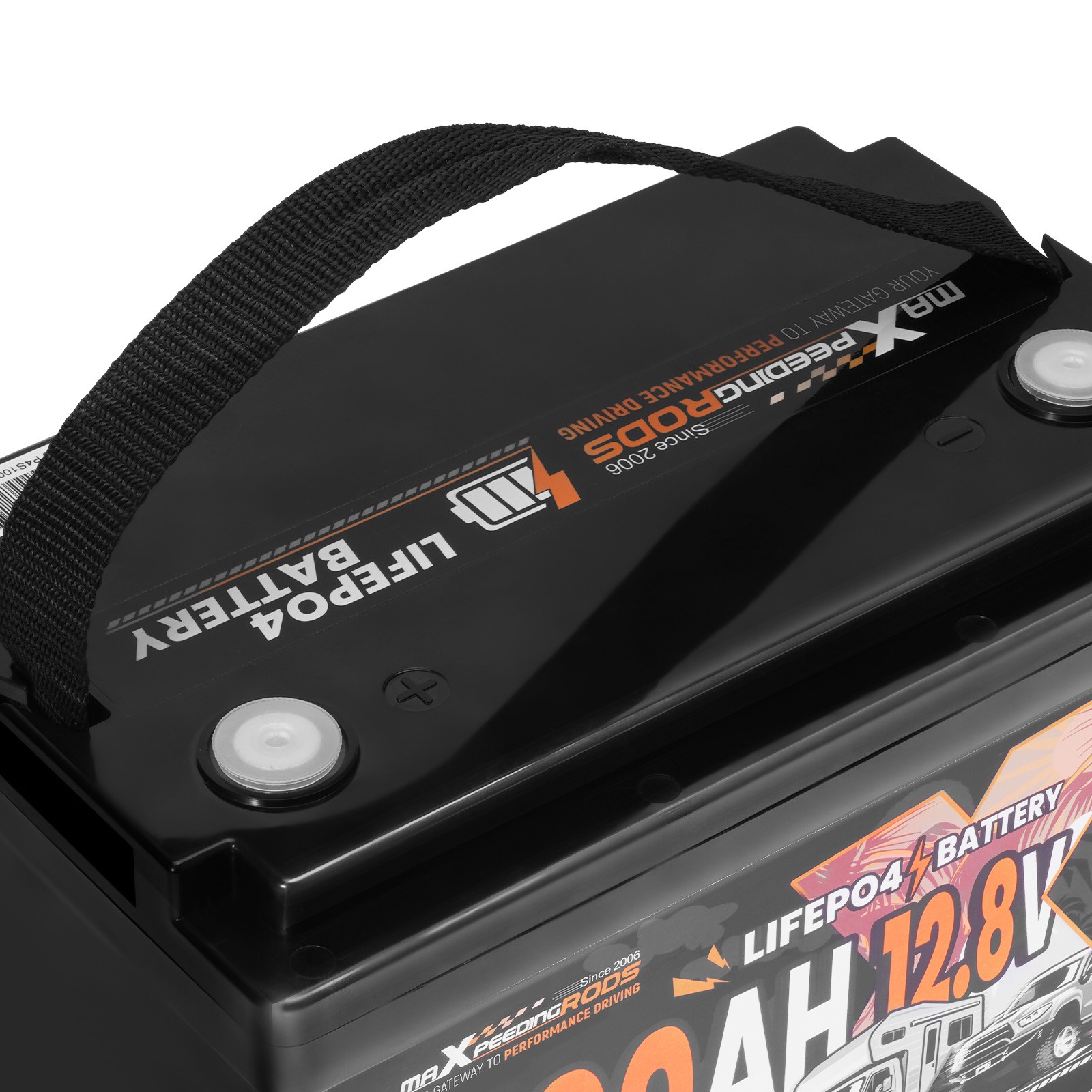 12V 100Ah Deep Cycle LiFePO4 Battery for Marine RV, 1280Wh, BMS Included