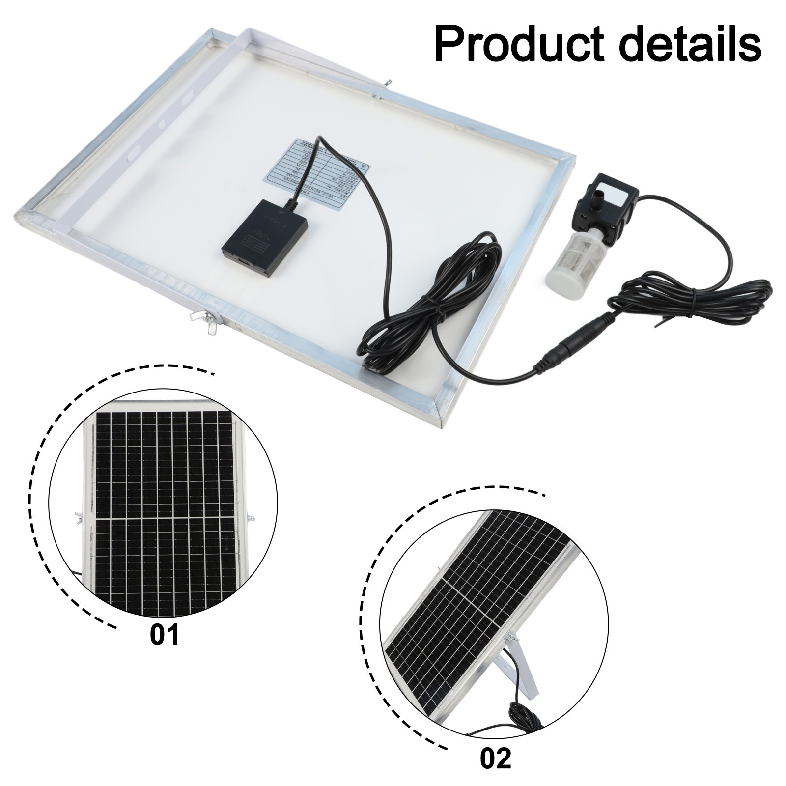 Solar Panel with 240L/H Water Pump for Efficient Outdoor Water Feature