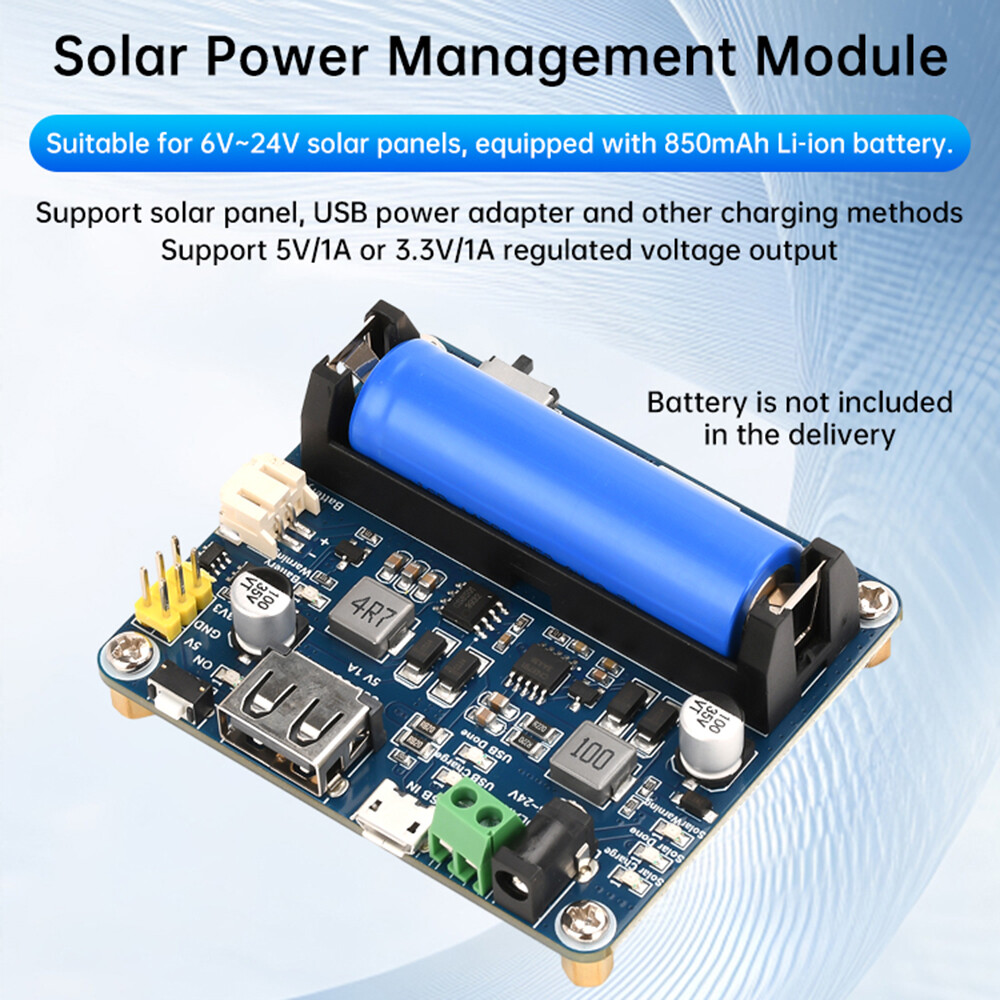 6V~24V Solar Panel Power Management Module Support MPPT 850mAh Li-ion Battery