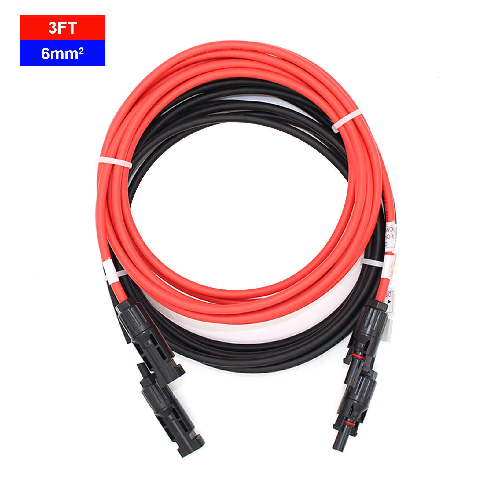Solar Panel Wire 50 ft 10 A W G 6 mm 2 Solar Cable Tinned Copper Wire Black Red