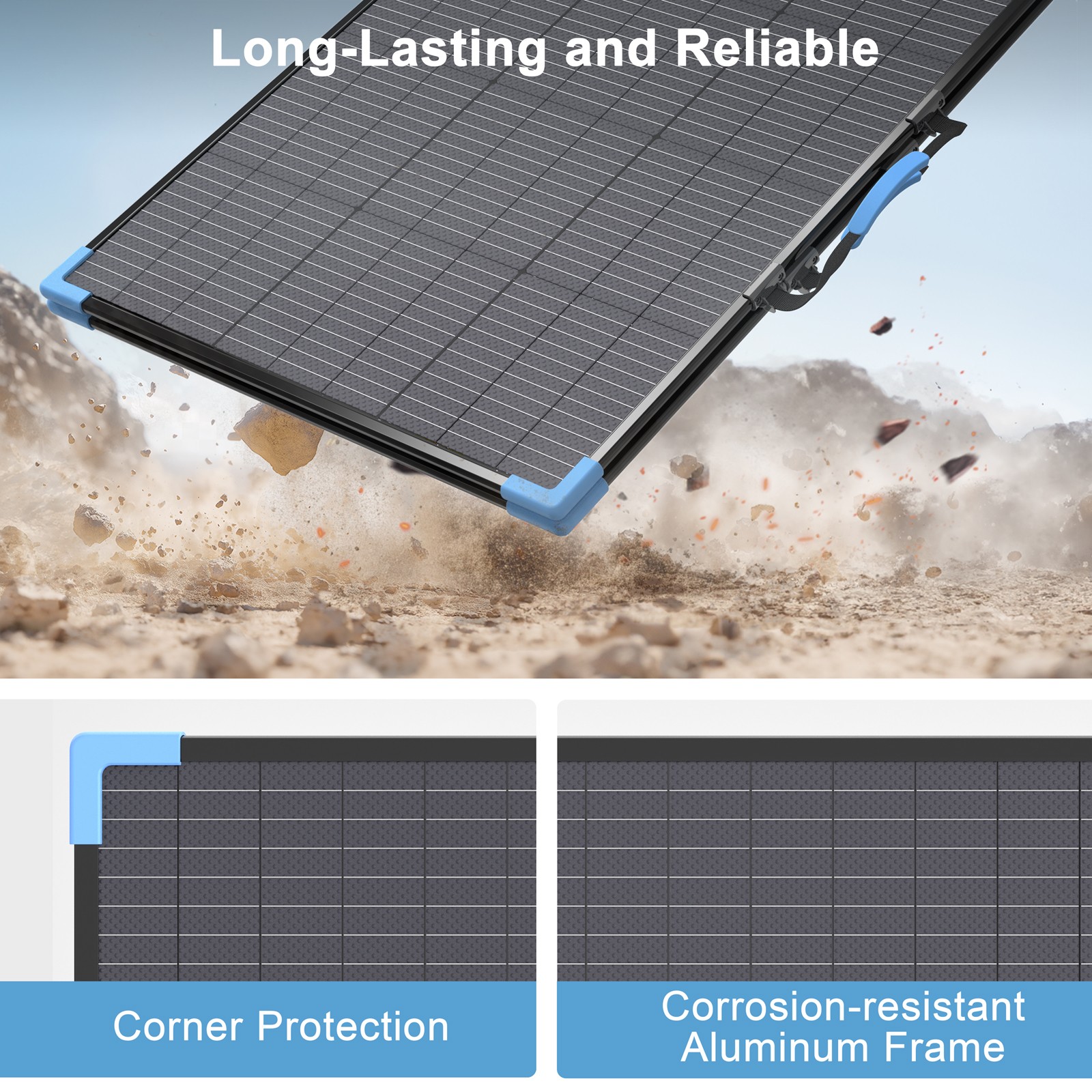 220 W Bifacial Solar Panel for Bluetti Power Stations Generator Backup Solution