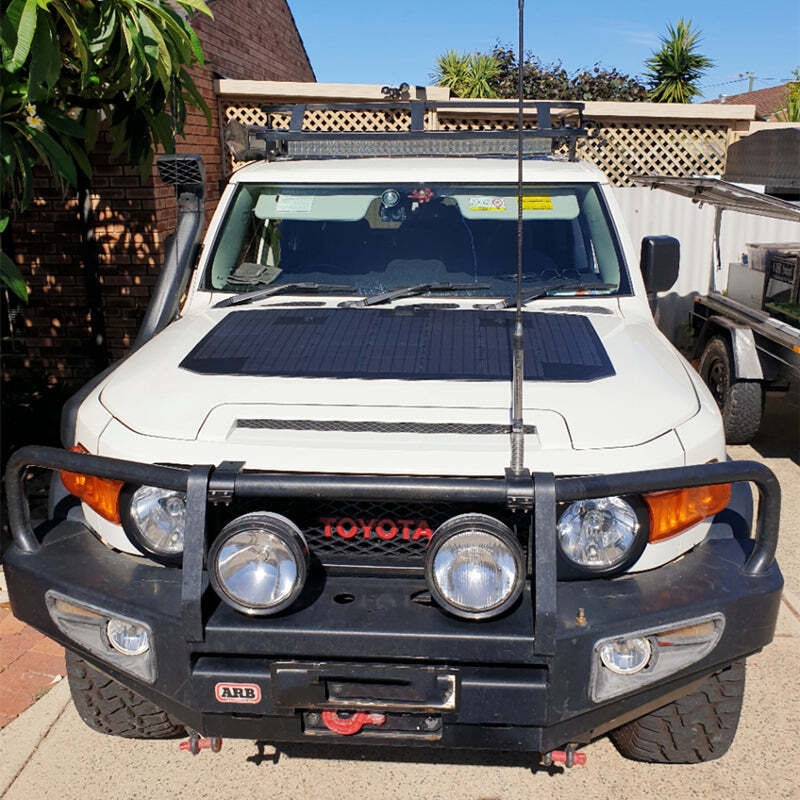 For Toyota FJ Cruiser 105W 12V Lensun Hood Solar Panel ETFE Anti Glare Offroad