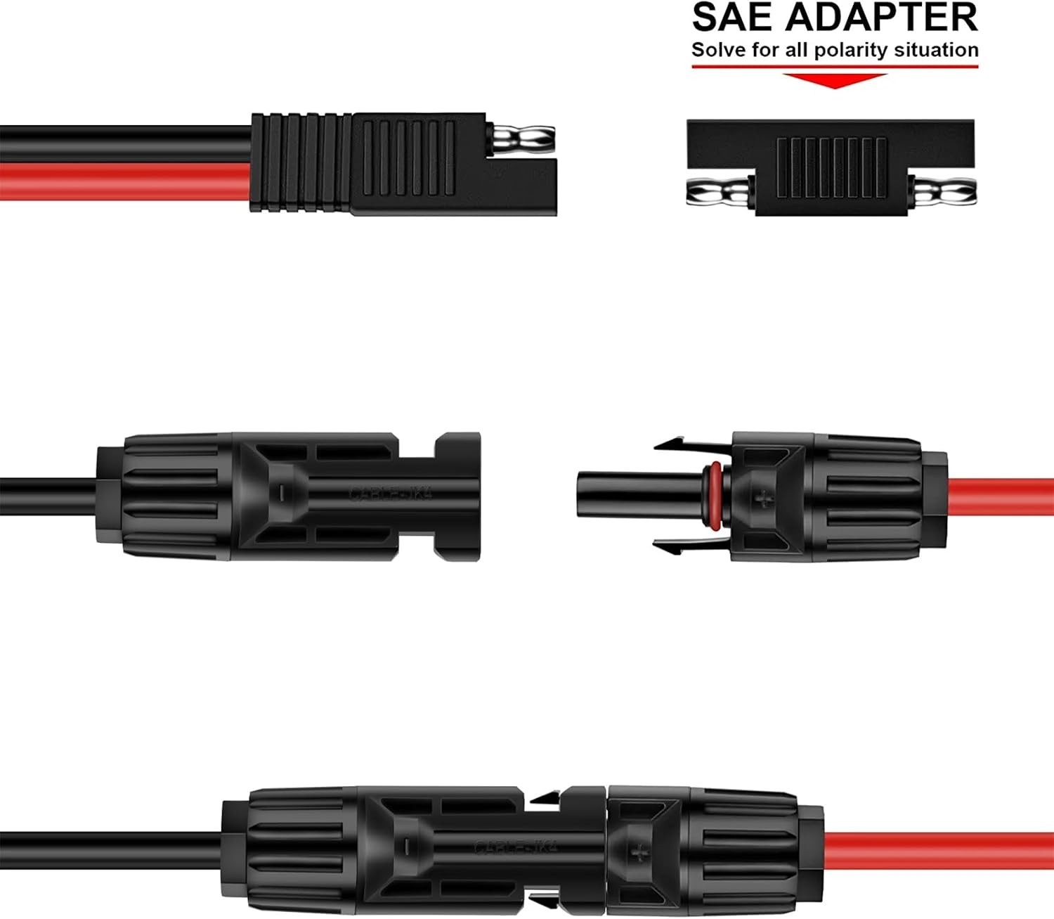Heavy Duty 10AWG Solar Panel SAE Cable 20Ft – Weatherproof, Low Loss, RV Ready