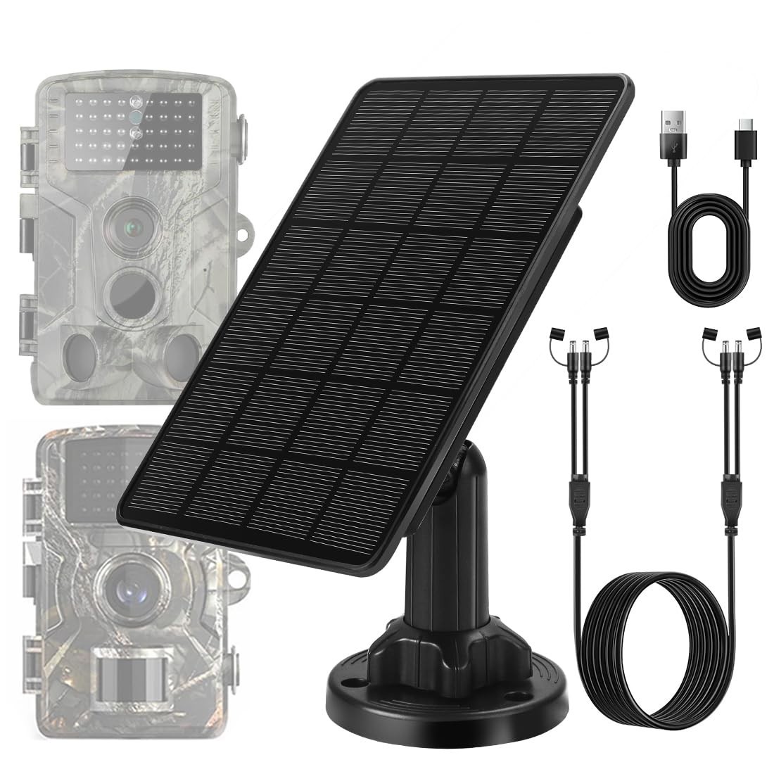 Solar Panel Kit for Trail Cameras – 3W, 5000mAh Battery, IP66 Waterproof, Huntin