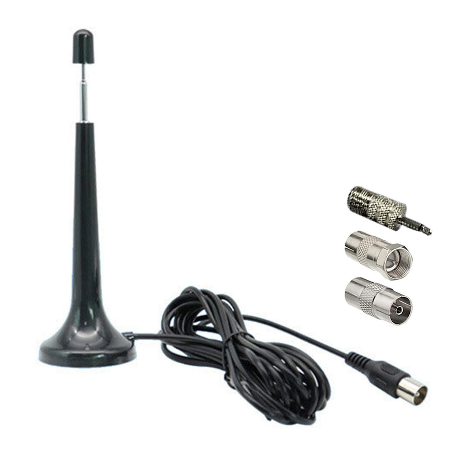 Telescopic Antenna for FM Radio with Magnetic Base and Coaxial Cable 3meters