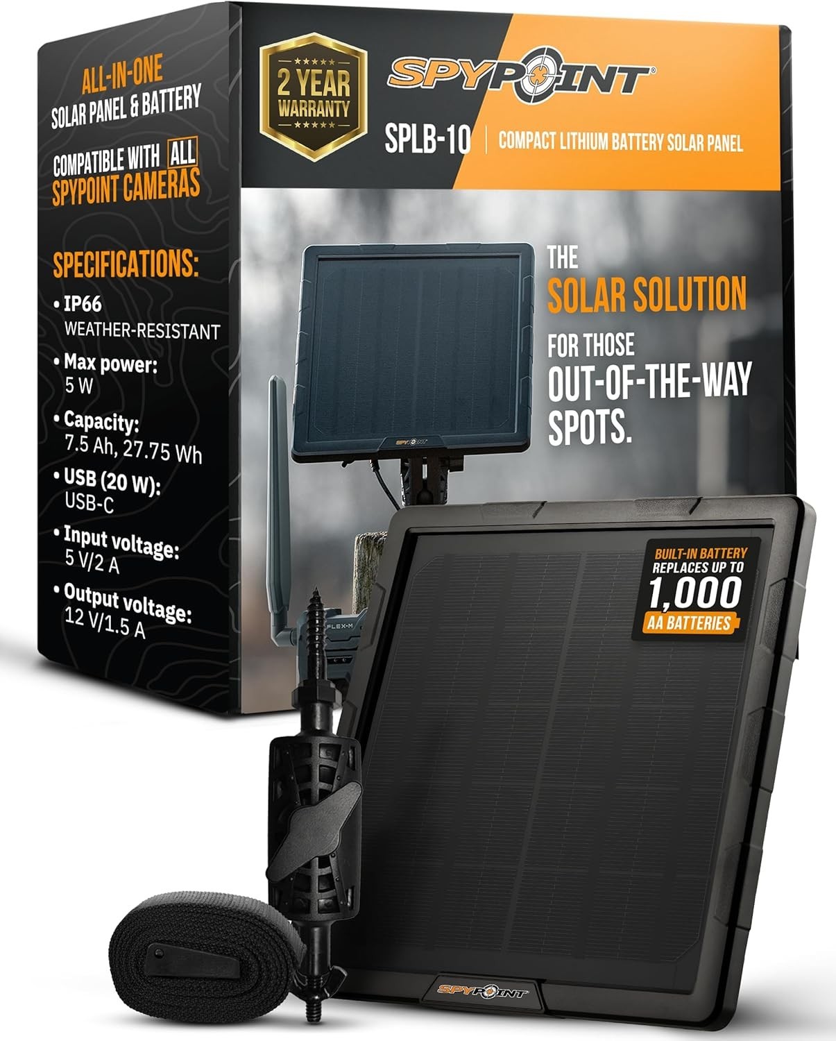 Solar Panel for Trail Camera with Internal Battery, 12V 9V 6V Compatibility
