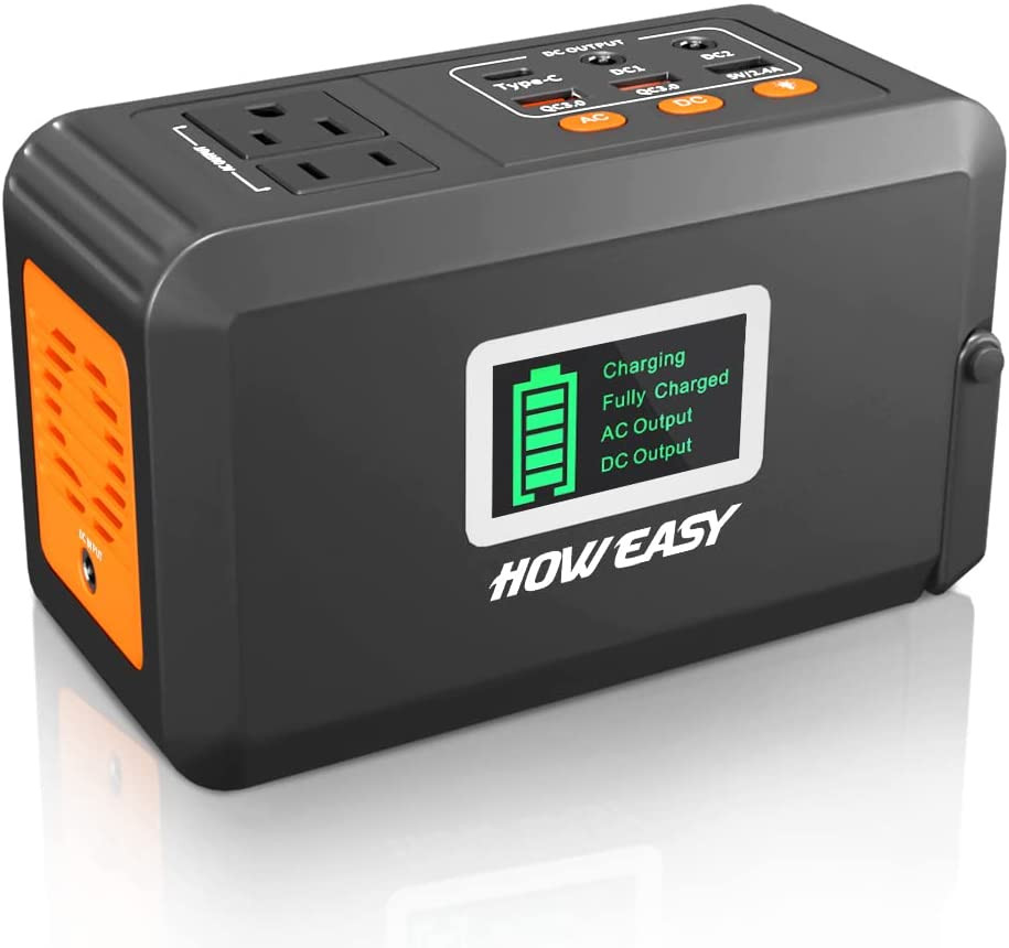 HOWEASY 120W Portable Power Station, 88WH Solar Generator, Lithium Battery Power