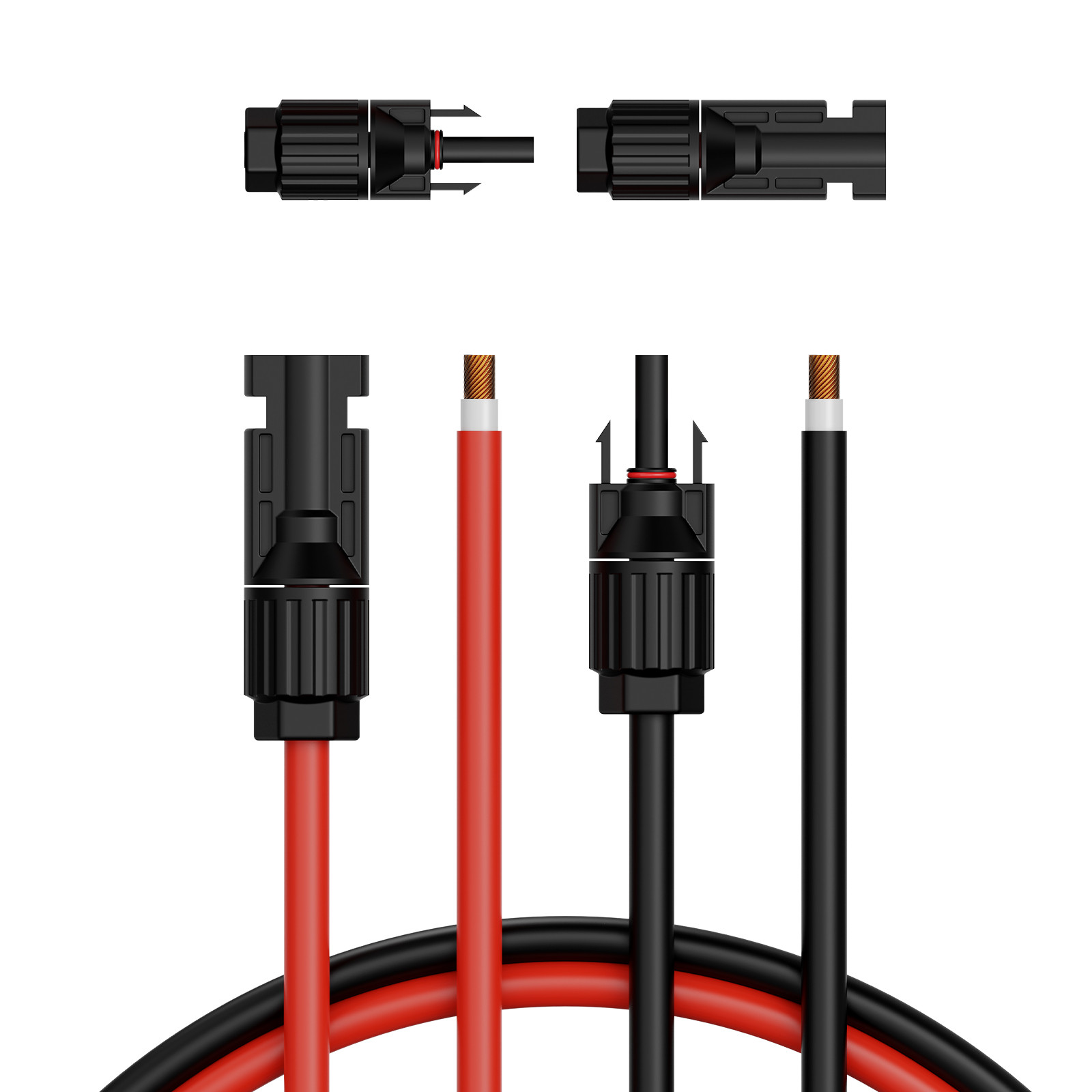 100FT Solar Panel Extension Wire Female & Male Connectors 10AWG Set of 2