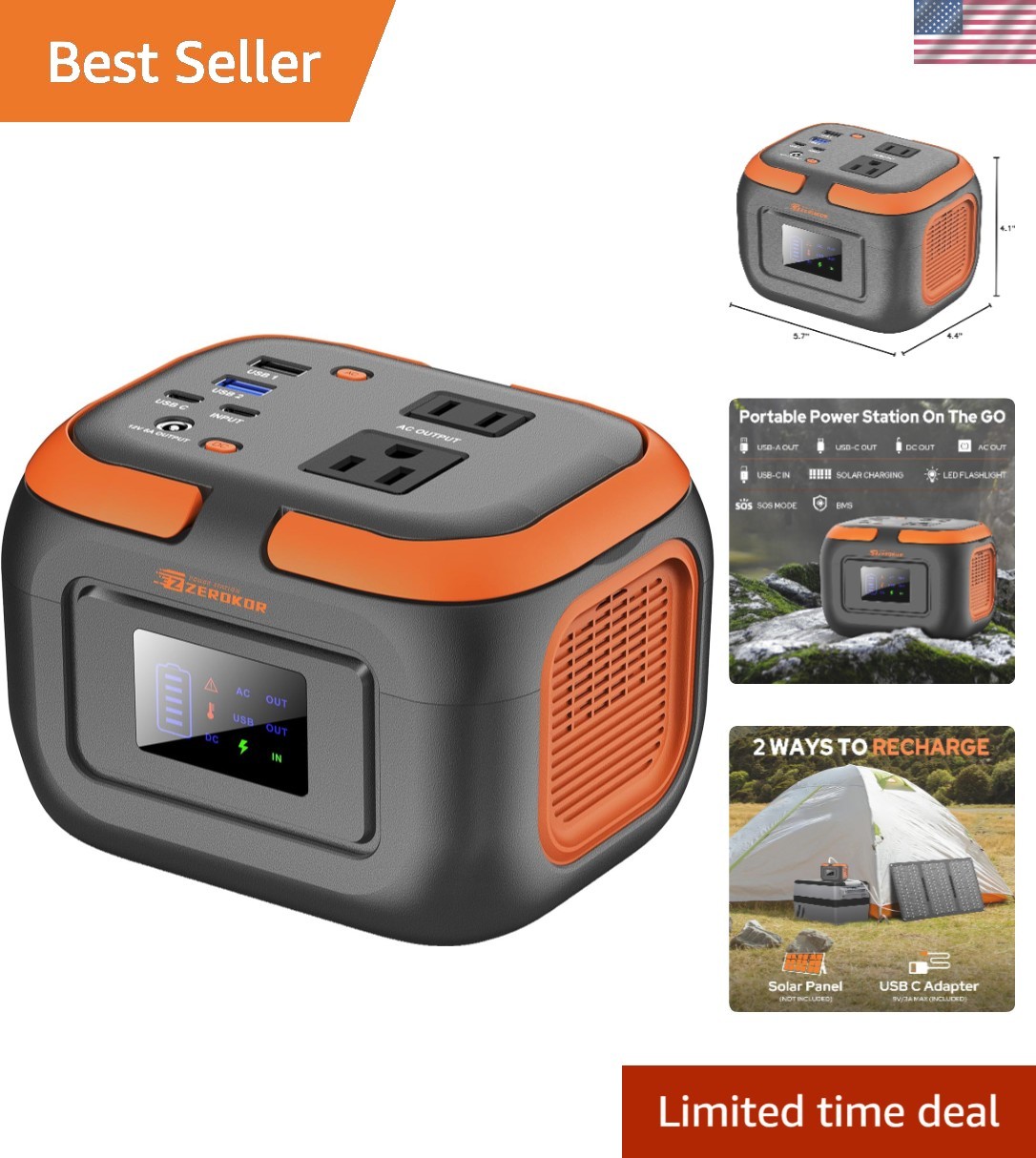 Compact 120W Portable Power Station – Reliable Backup for Outdoor Adventures