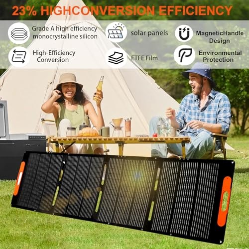 Portable Solar Panel for Power Station,25V Foldable Solar Panel Charger 200W