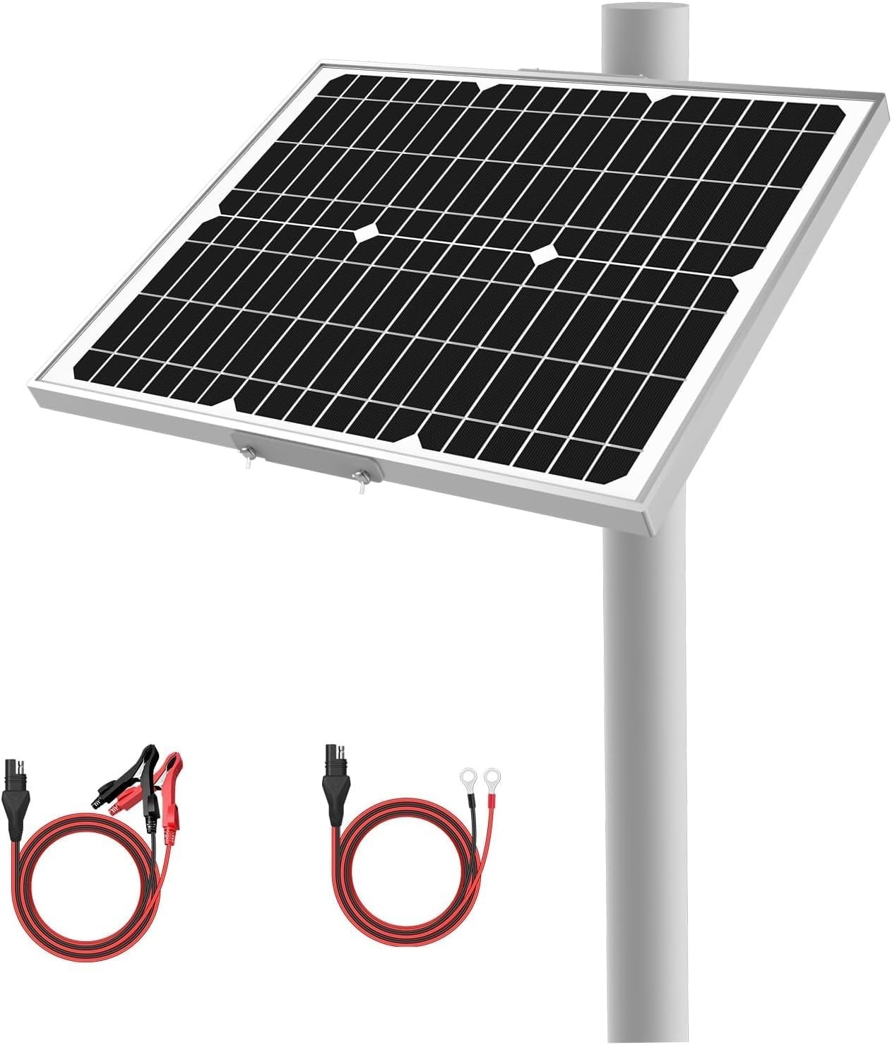 12V 20W Solar Battery Trickle Charger & Maintainer – Waterproof 20 Watt Solar…