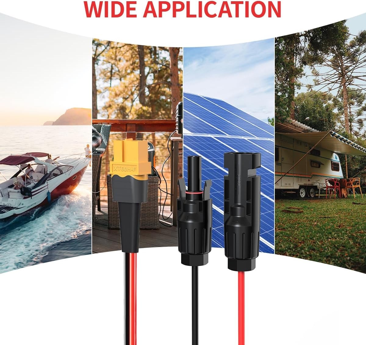 MC4 to Xt60 16FT Xt60 Connector Solar Charge Cable 12AWG Pure Copper Solar NEW
