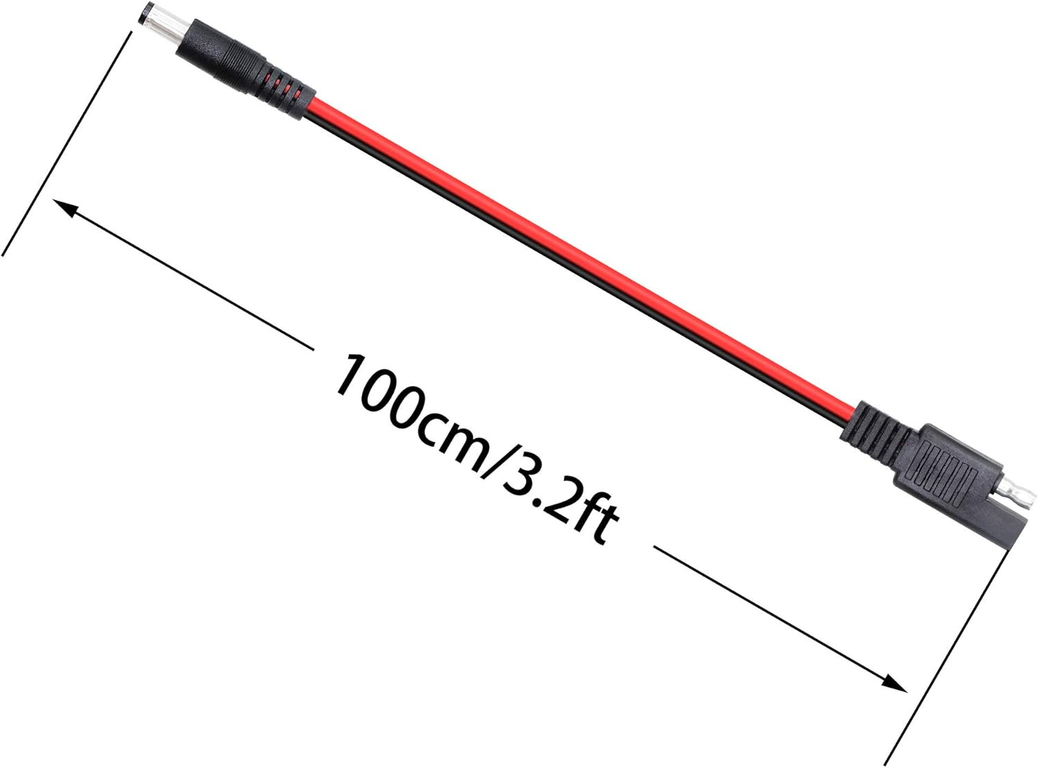 3.2 Feet 18AWG SAE Plug to DC 5.5X2.1Mm Male Converter Adapter Cable for Cars, M