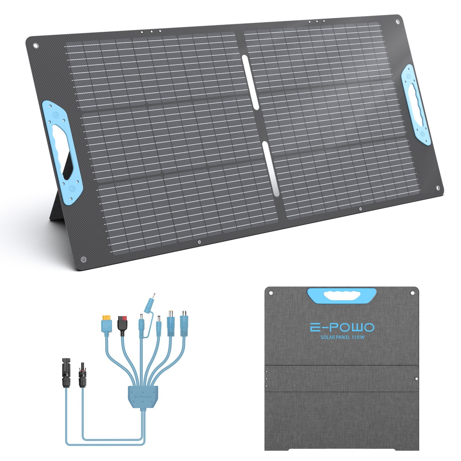 E-POWO 110W Portable Solar Panel USB for Anker SOLIX C300 DC Power Bank Station