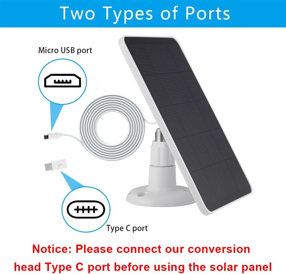 2 Pack Solar Panels Compatible with WYZE Battery Cam Pro, Solar Panels for Wirel