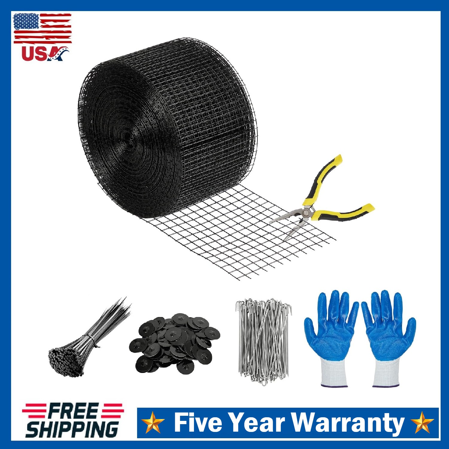 6in x 50/100/120 ft Solar Panel Bird Guard ,Critter PVC Mesh Kit 100pcs Fastener