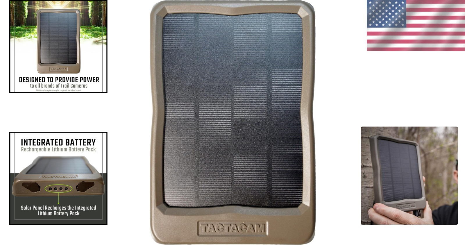Reveal Solar Panel for Cellular Trail Cameras – High Efficiency, USB Connecto…