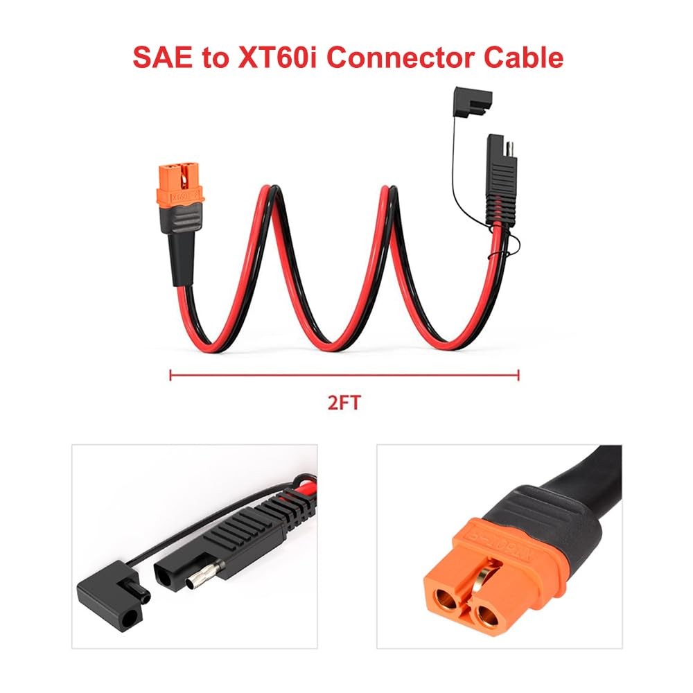 12AWG XT60i to SAE Adapter Extension Cable with SAE Polarity Reverse Adapter …