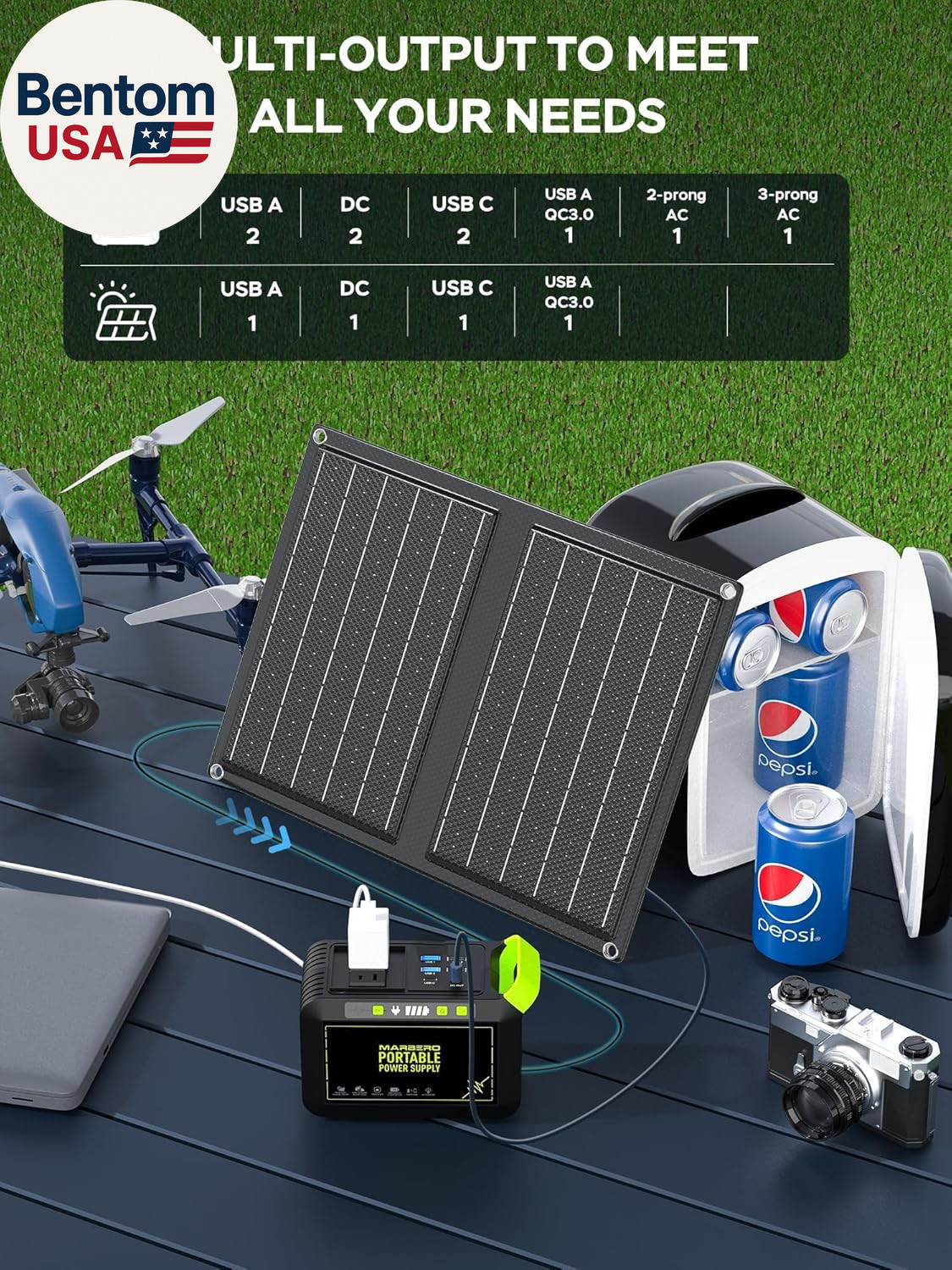 88.8Wh Solar Generator with 21W Solar Panel Included Portable Power Station 80W
