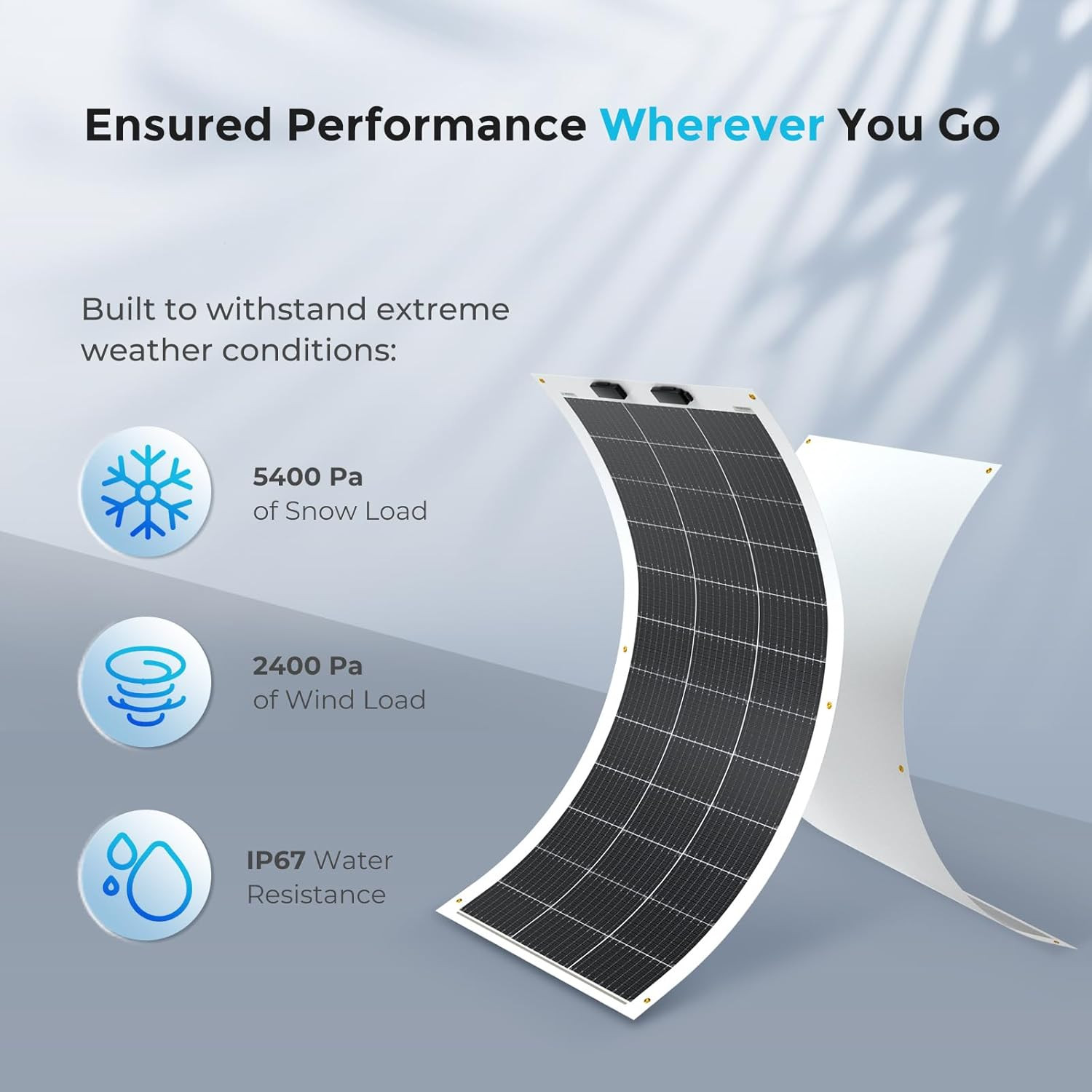 Flexible Solar Panel 100 Watt 12 Volt Monocrystalline Semi-Flexible Bendable Mon