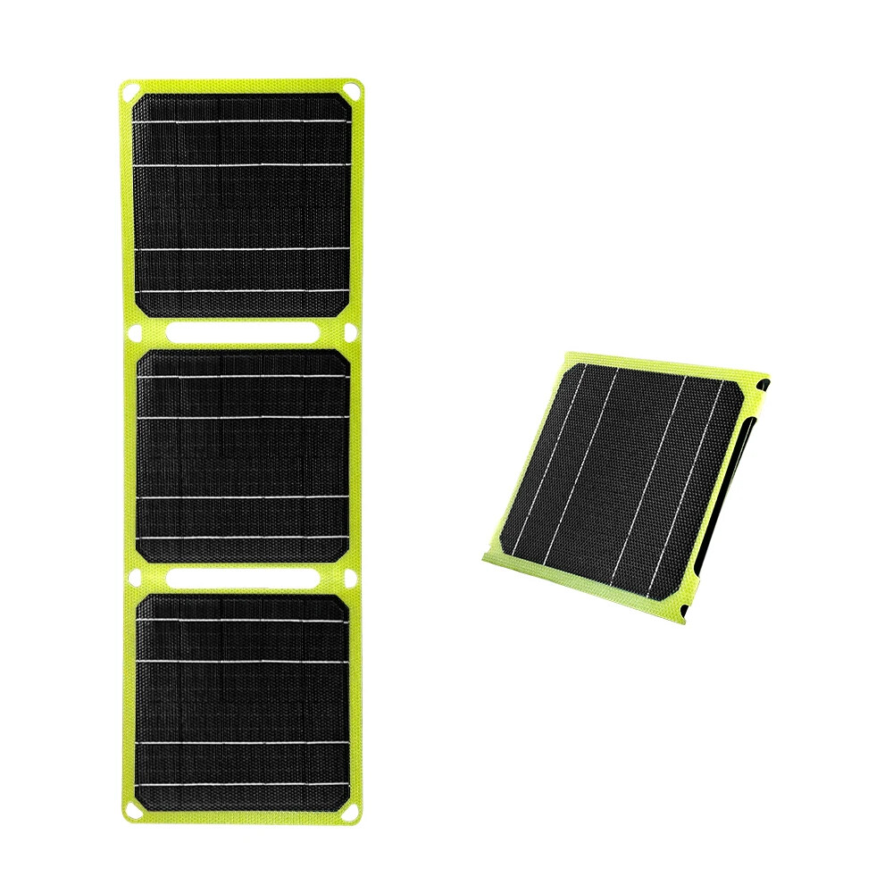40W For Phone Power Station Portable Solar Panel Foldable DC USB Charger Green