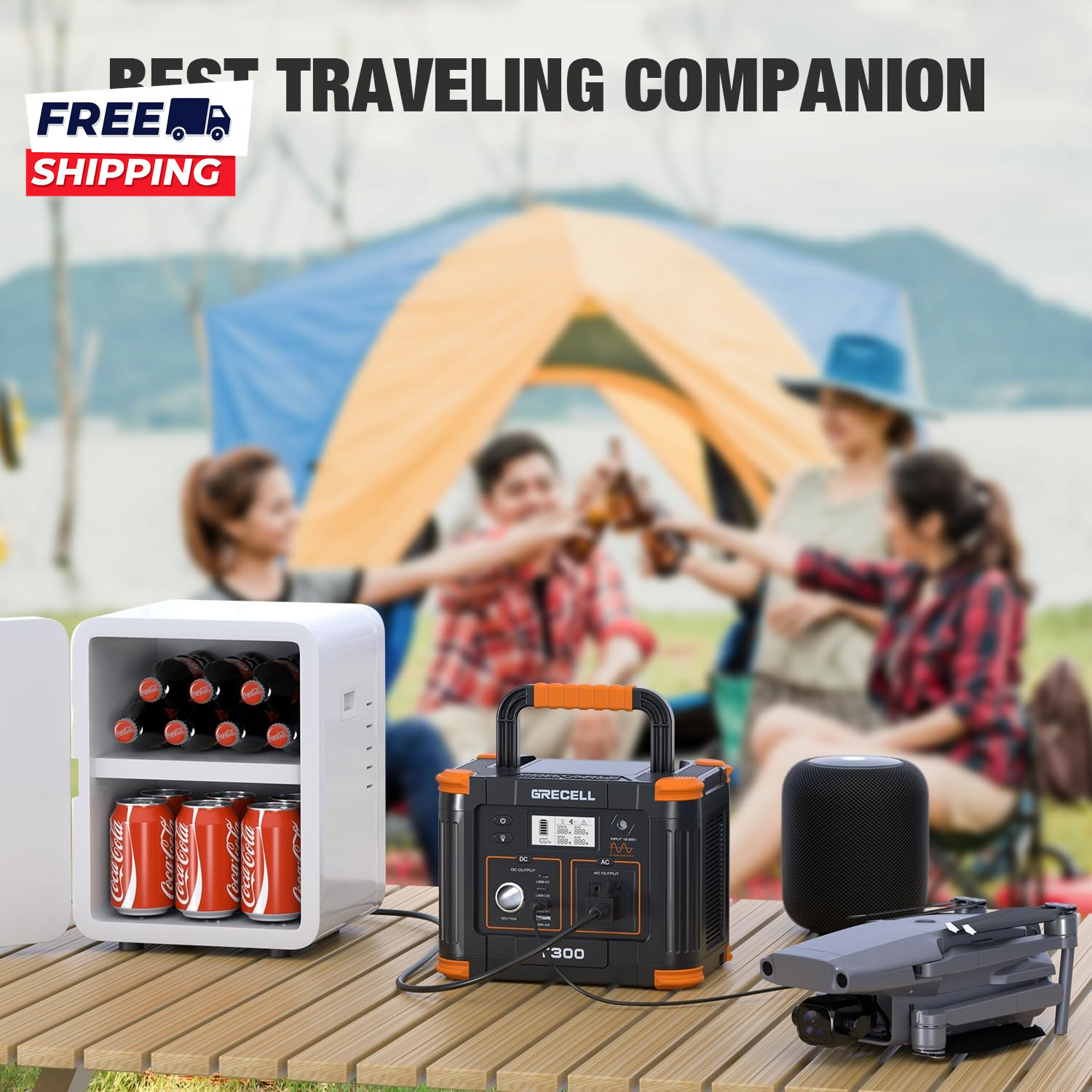 Portable Power Station 300W 230.88Wh Solar Generator with 60W USB-C PD Output