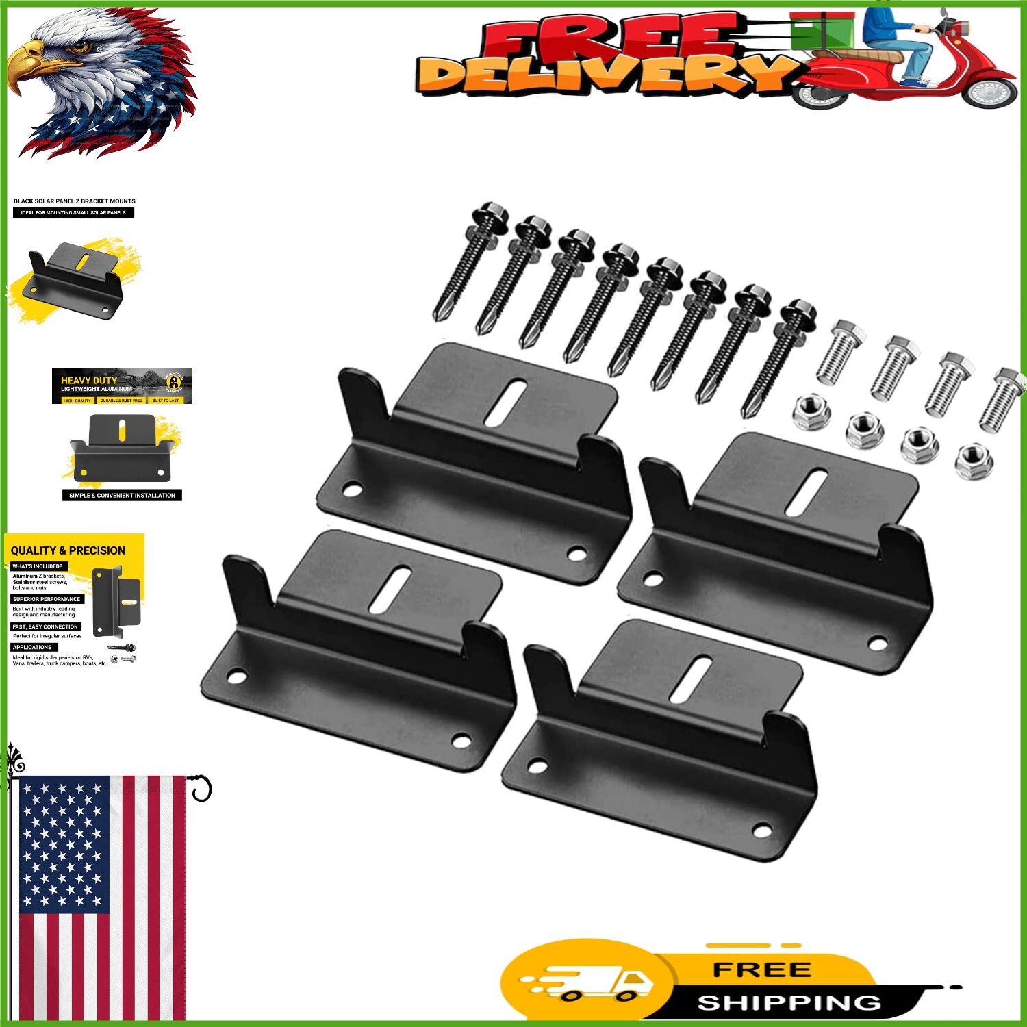 Compact Aluminum Z Bracket Mounts for Solar Panels – Lightweight & Versatile