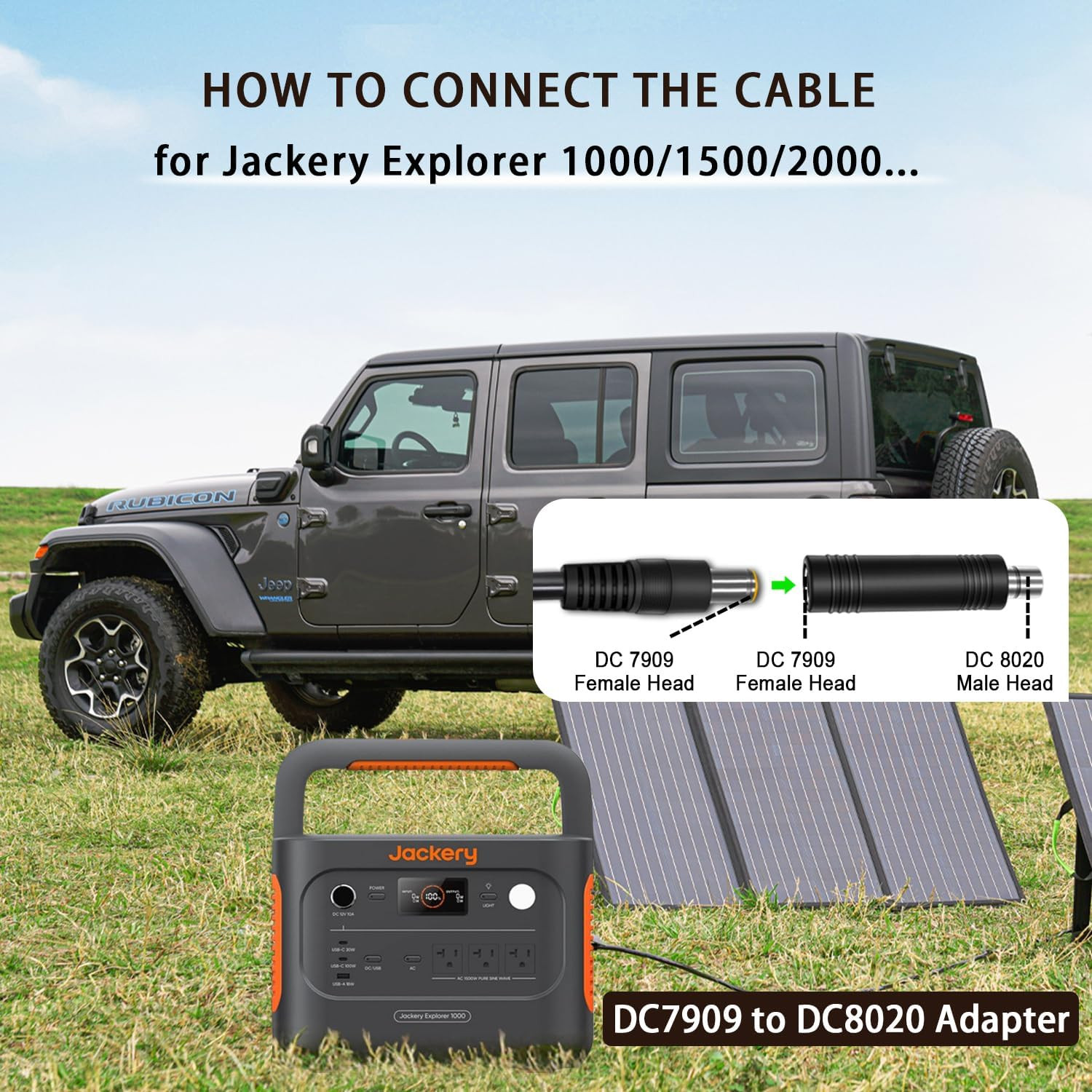 16.4FT/5M Solar Panel Adapter for Jackery, Compatible with MC-4 to DC 8Mm Extens