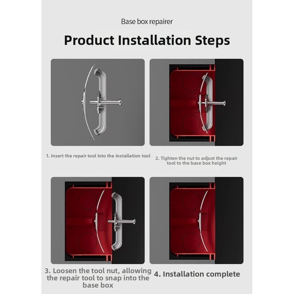 Steel Socket Box Repair Brackets 20pcs + 1 Installation Tool for 86-Type