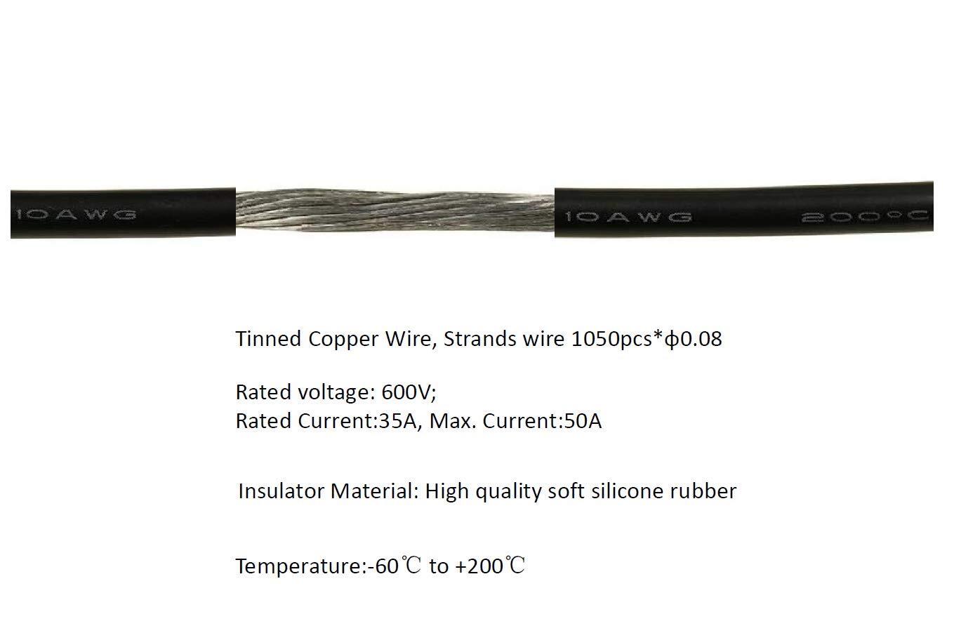 Solar Panel Connectors 10Awg Compatible With Mc-4 Solar Connecter To Sae Adapter