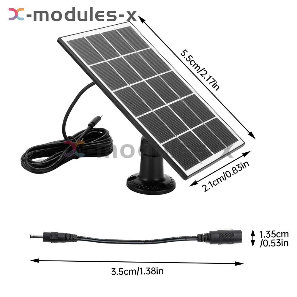 8W 5V Microcrystal Solar Panel+Mounting Bracket For Security Camera Water Pump