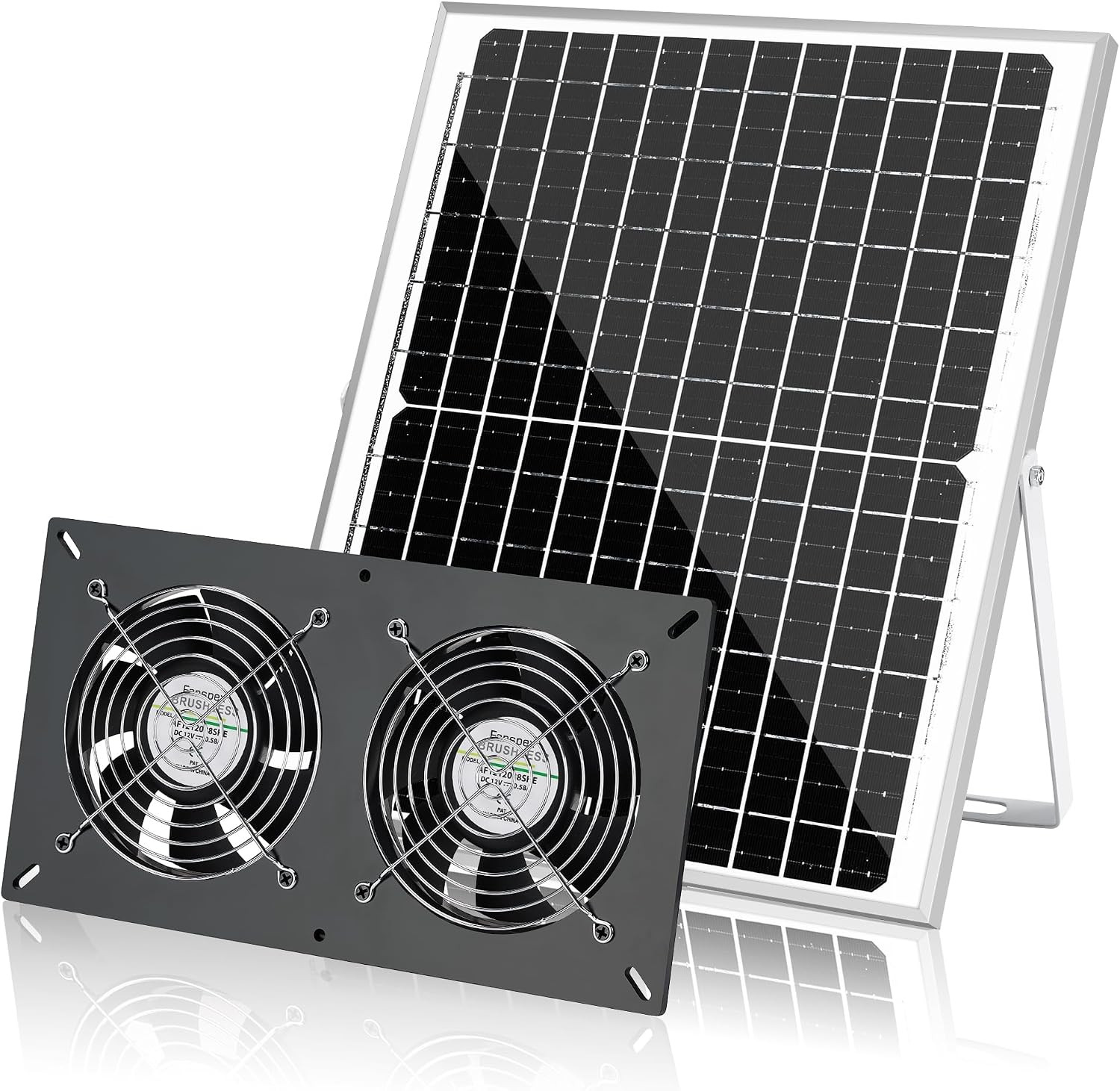 Fanspex Solar 2 Fan Kit, Waterproofed Solar Powered Fans for Outdoor Chicken Coo