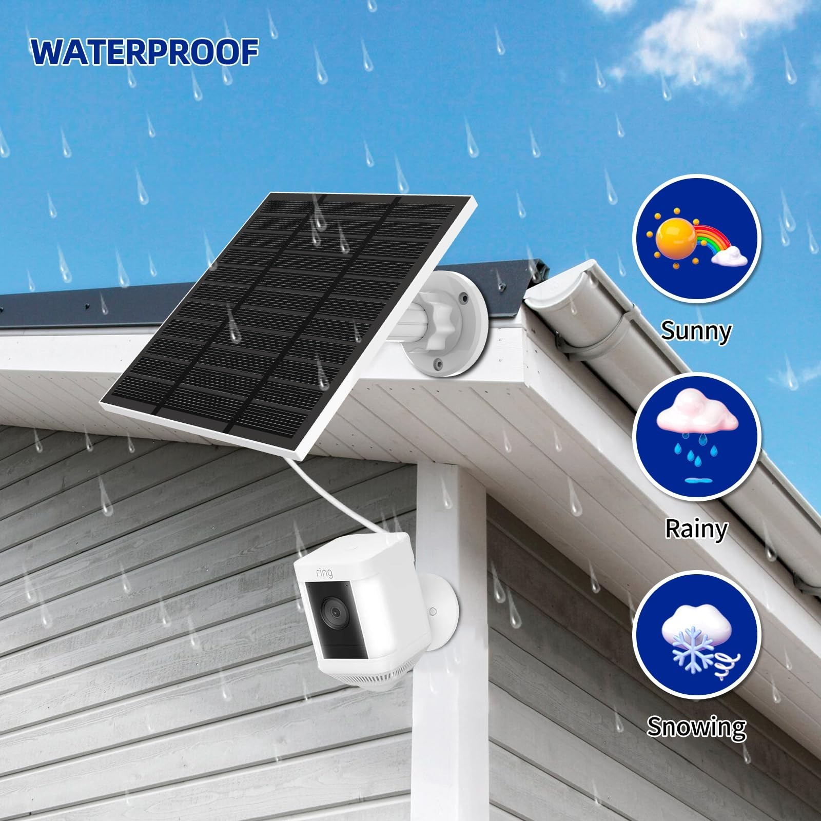 5W Solar Panel Charger for Outdoor Security Cameras – Waterproof, Adjustable, US