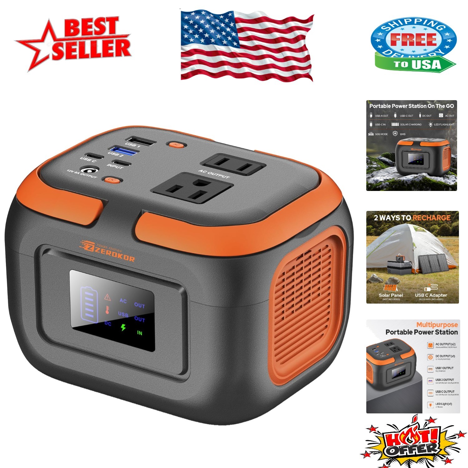 120W Portable Power Station – Lightweight Backup Generator for Camping & Home