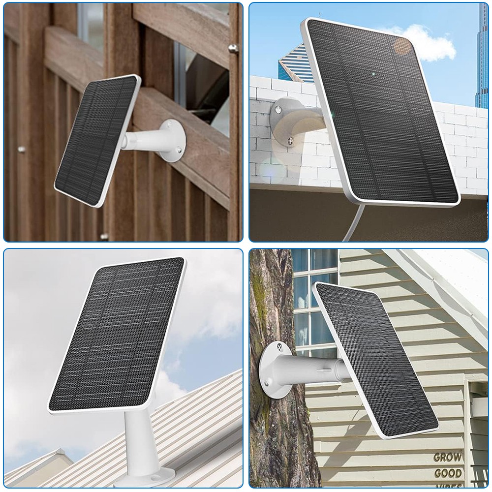 Solar Panel power For Outdoor Ring Spotlight Camera Security Cam Battery Charger
