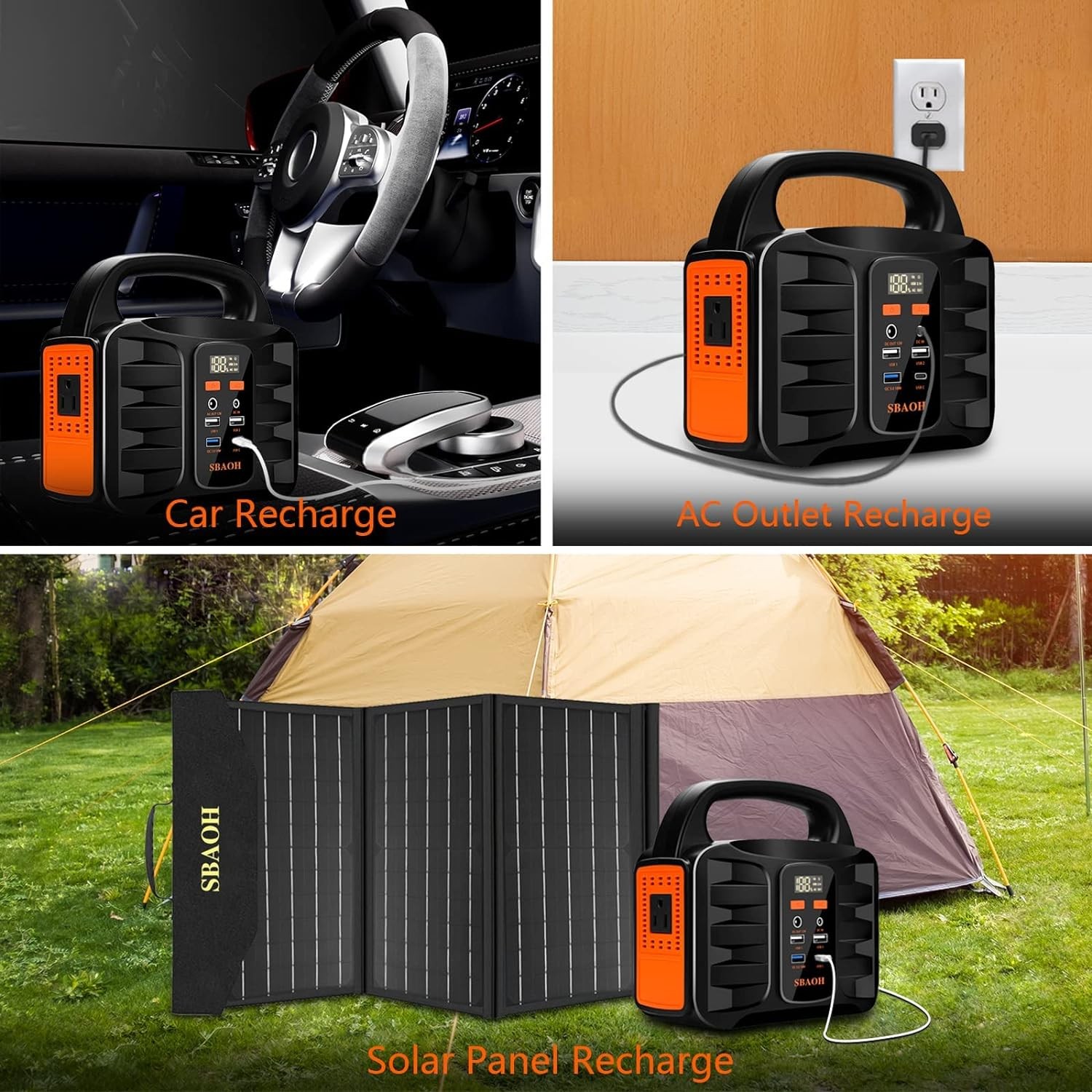 150W Portable Power Station 155Wh 42000mAh Outdoor Solar Generator for Emergency