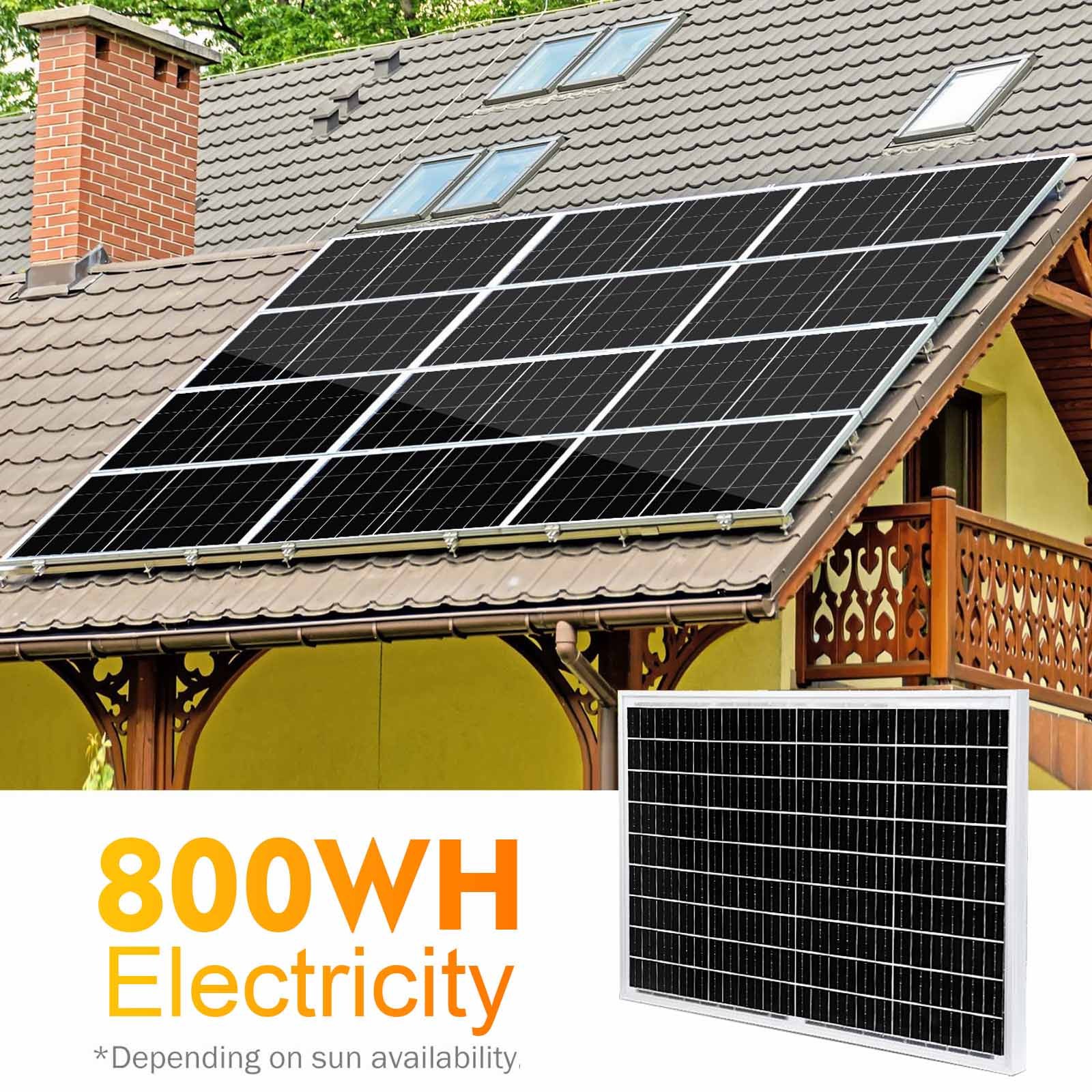 12V 100W Solar Panel Monocrystalline Off Grid PV Module for RV Home Rooftop Boat