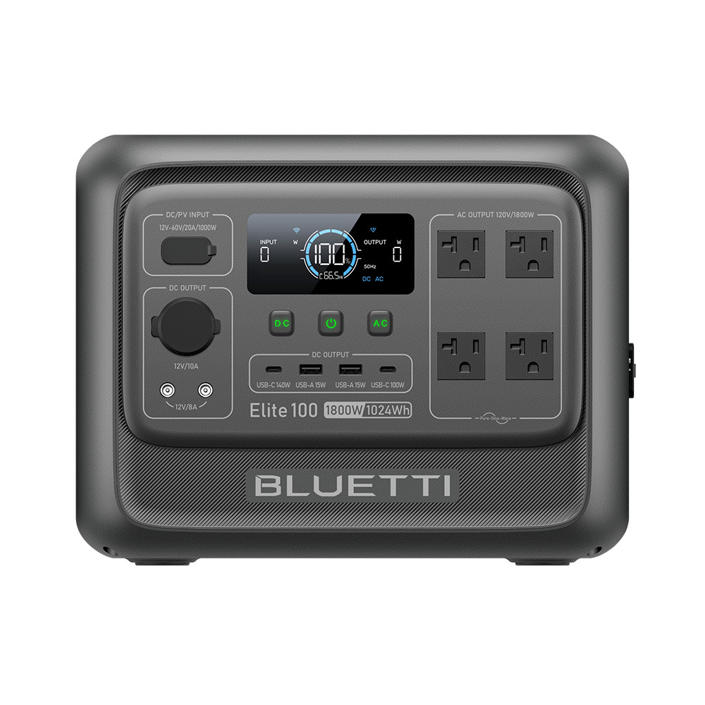 BLUETTI Elite 100 V2 1800W 1024Wh Power Station+100W/200W/350W Solar Panel Combo