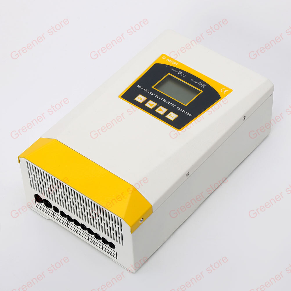 3000W Wind Solar Double MPPT Hybrid Charge Boost Controller 12V 24V Regulator