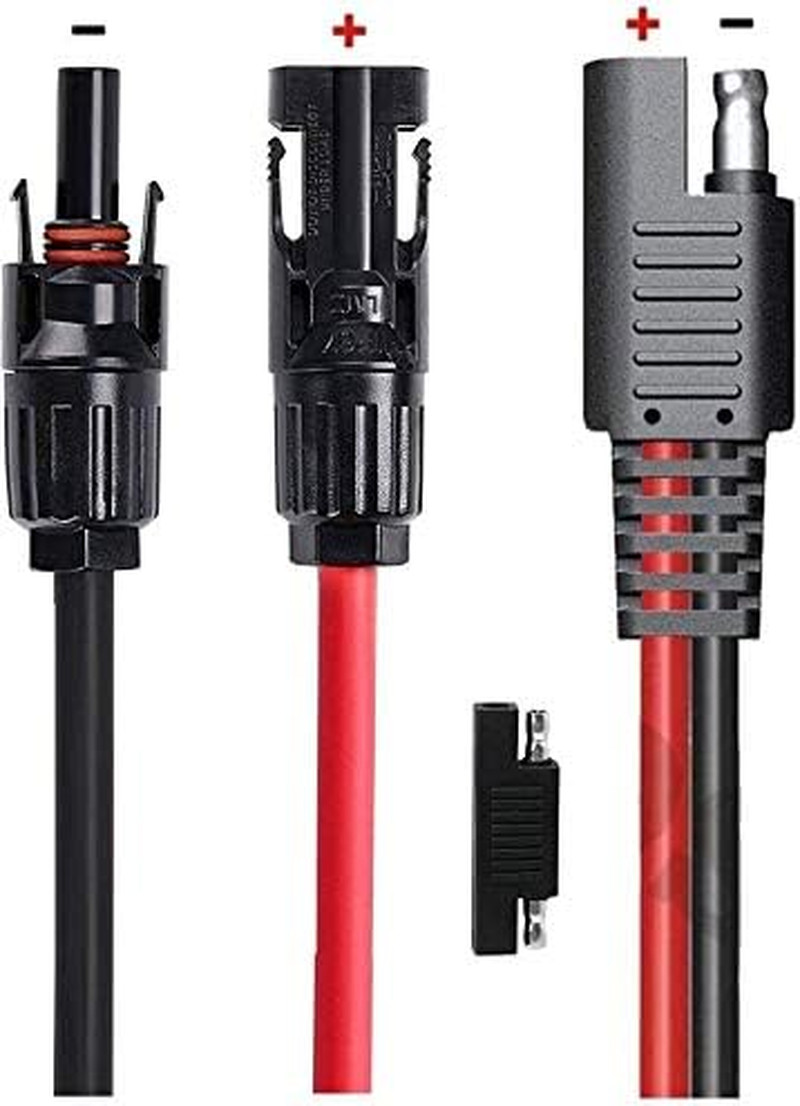 Solar Panel to SAE Adapter with MC4 Connector Extension Cable 10AWG for Easy Con