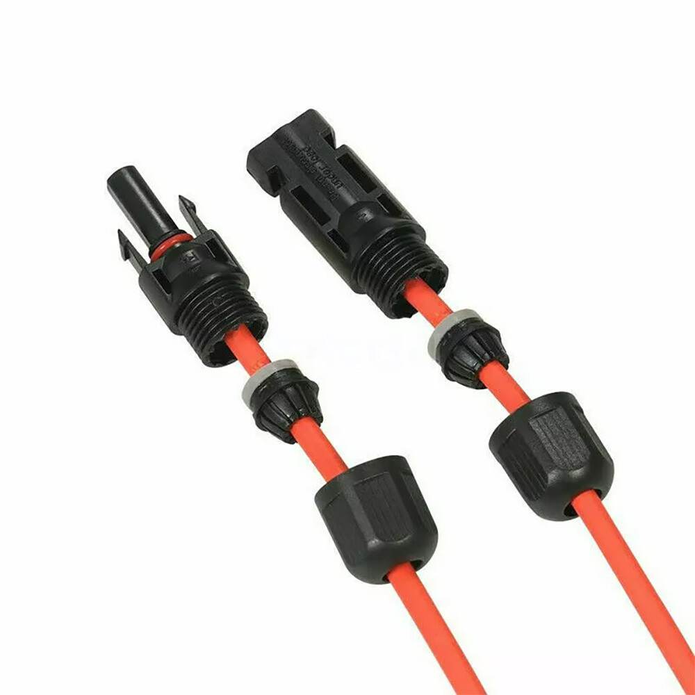 10 AWG Solar Panel Extension Cable PV Wire Solar Connectors Pair Black Red 6mm²