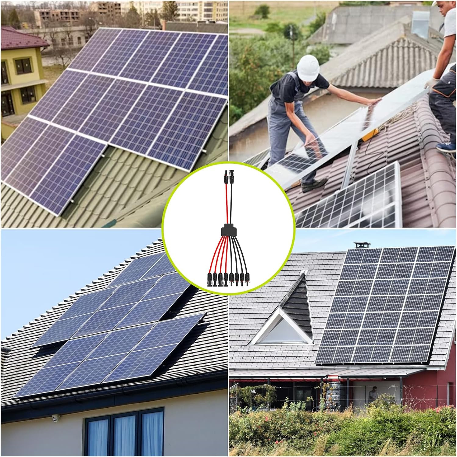 Solar Connectors for 4 Solar Panels,Tool-Free Solar Panels Connectors,Waterproof