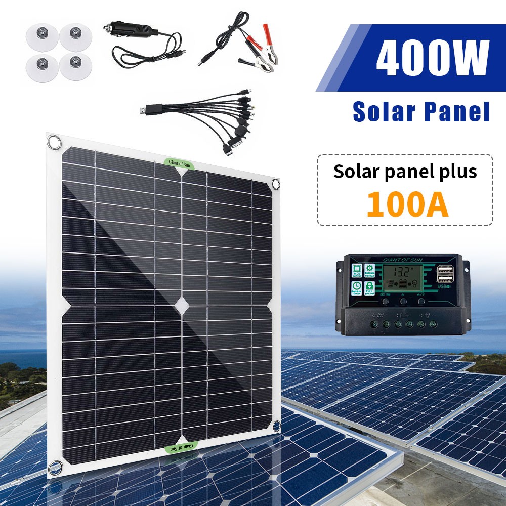 400 Watts Solar Panel Kit 100A 12V Battery Charger with Controller Caravan Boat