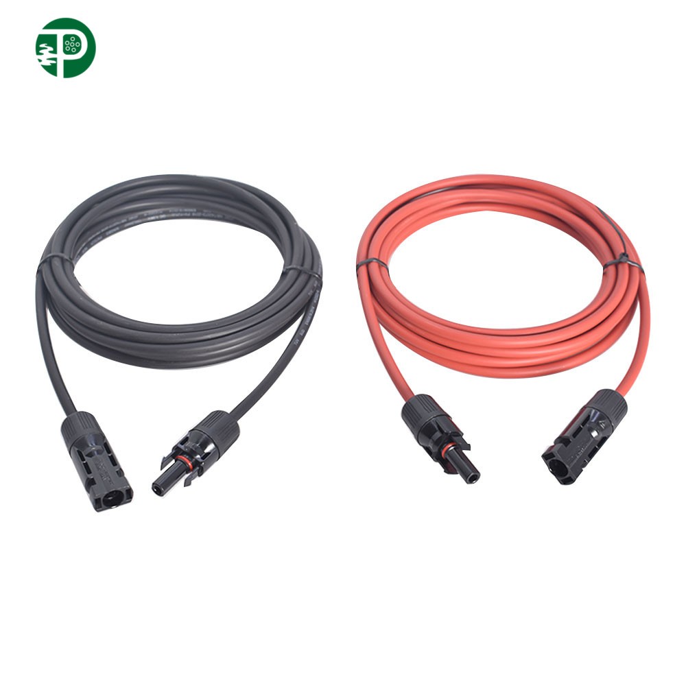 12 AWG 15 FT Black and Red Solar Panel Extension Tinned Cable Wire Connector