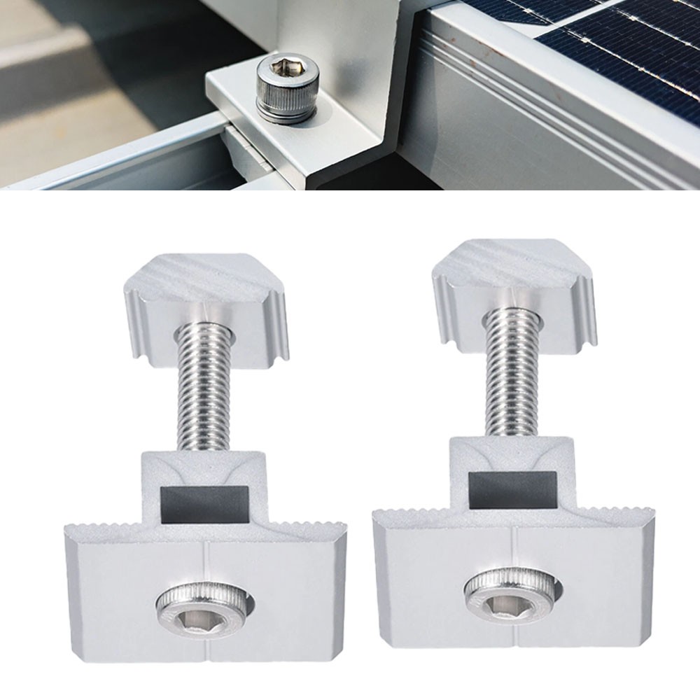 12/24Pc 30/35mm Solar Panel Middle Clamp Aluminium Solar Panel Mount Mid Clips