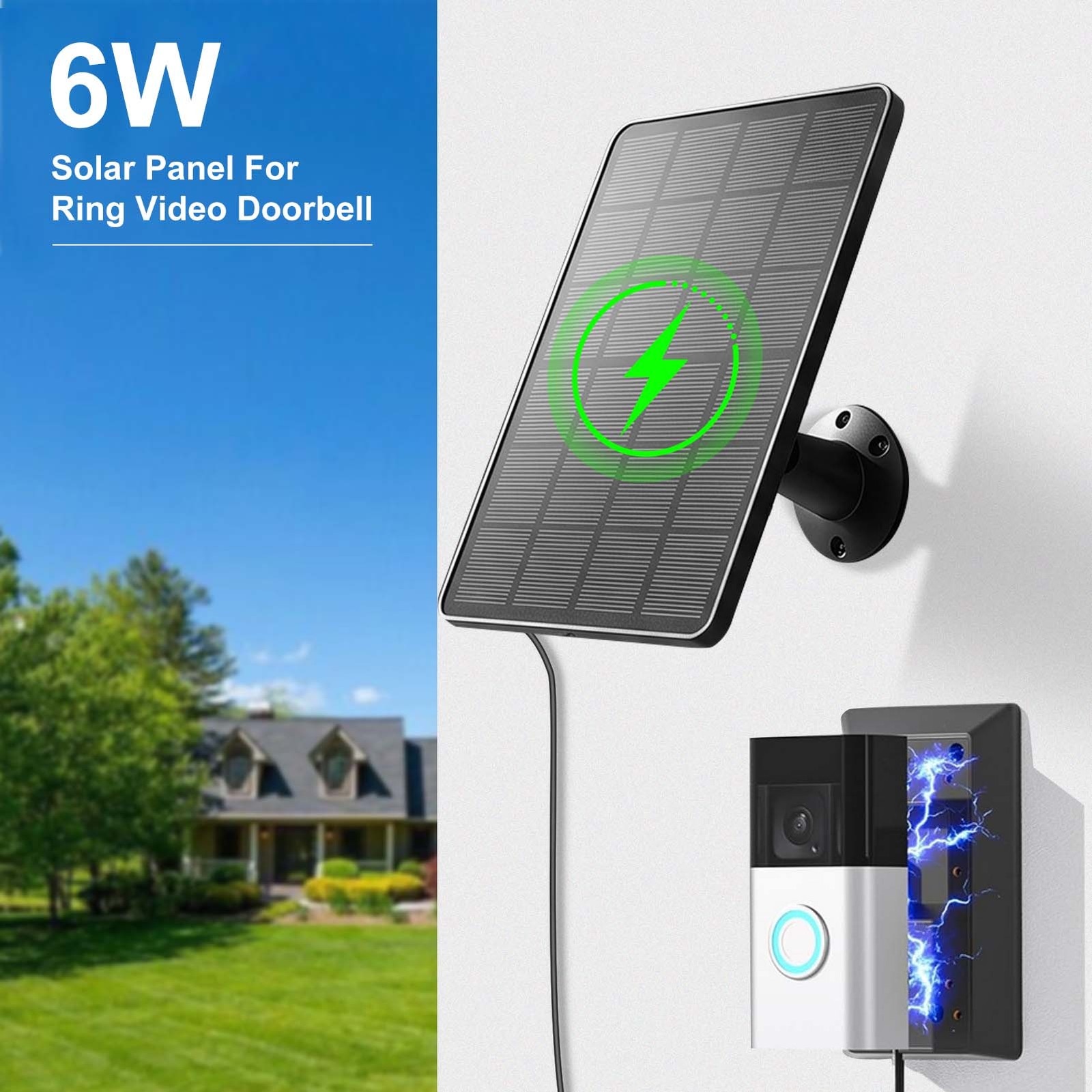 6W Ring Solar Panel Durable Charger For Ring Doorbell 3 4 IMDE